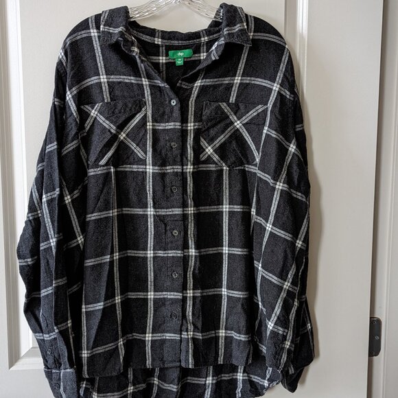 Grey Plaid Blouse - 3XL - Picture 1 of 1